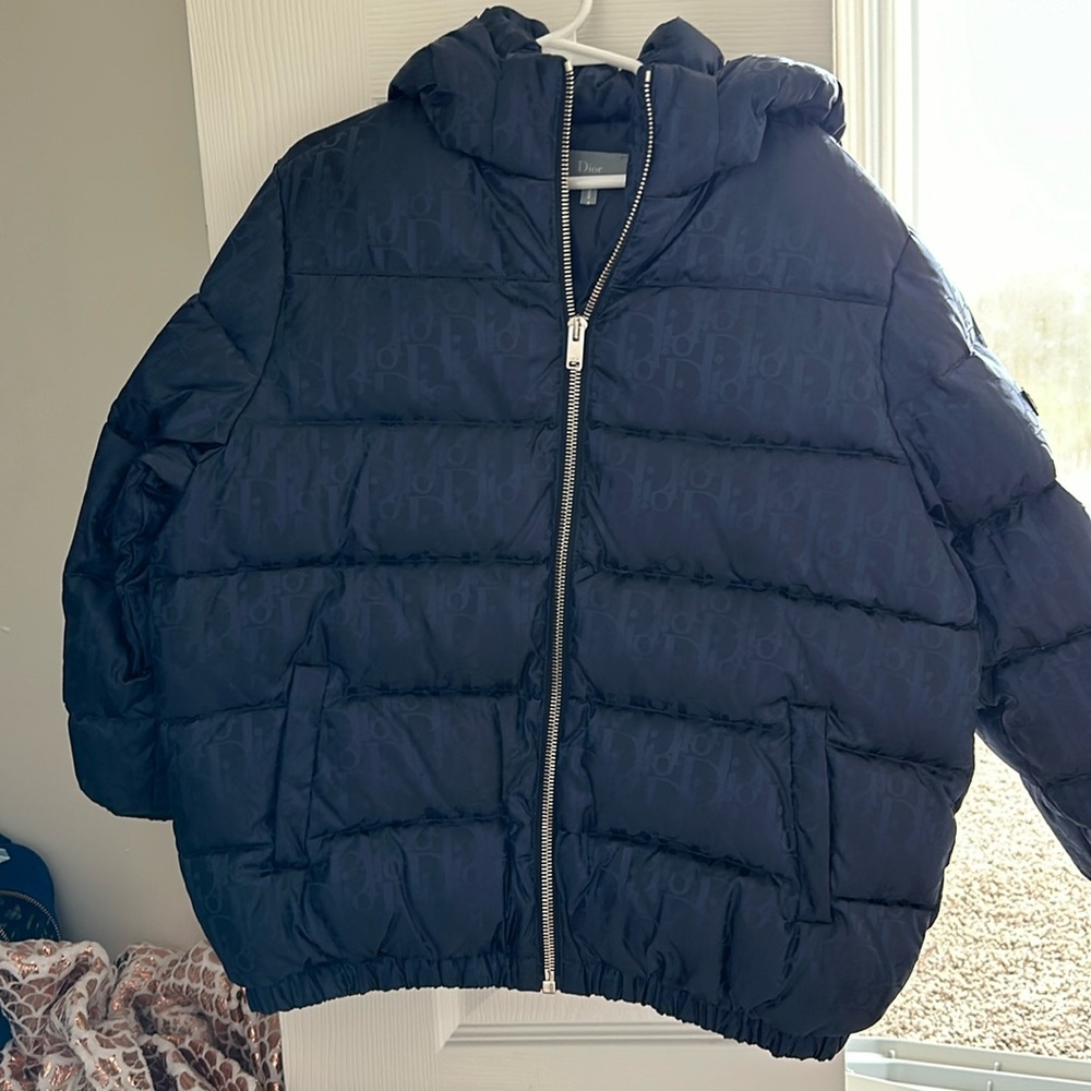 Kids size 6 Dior hooded puffer jacket
